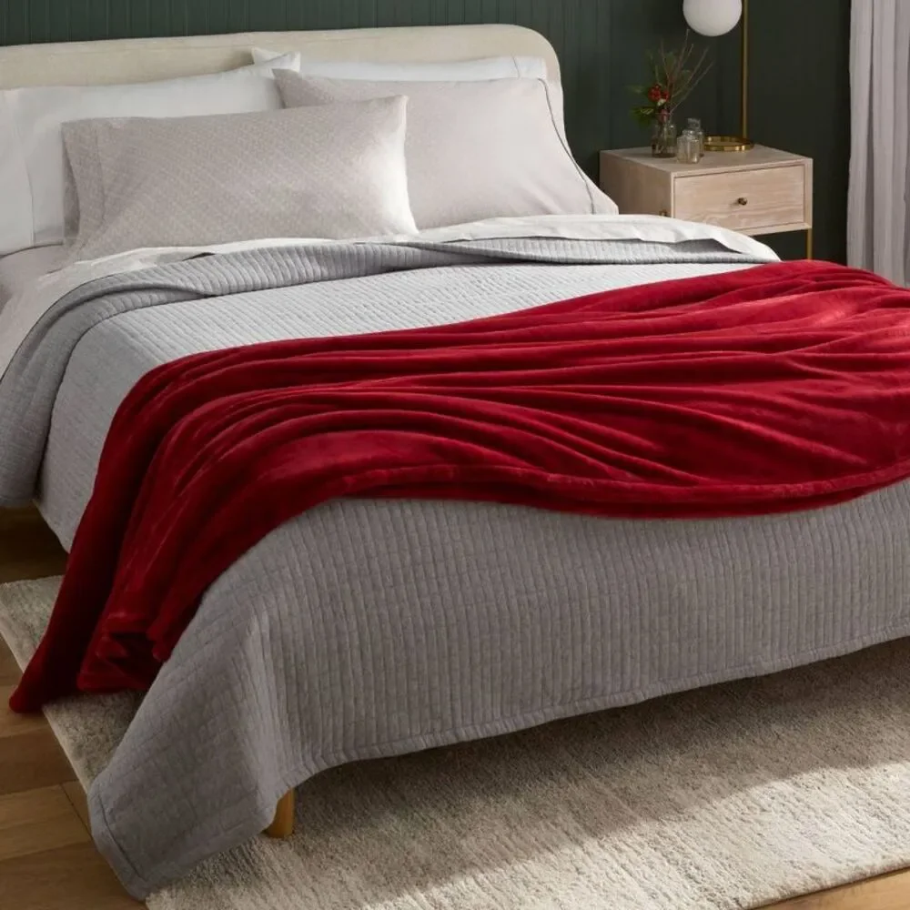 Threshold Plush Red Holiday Throw Blanket